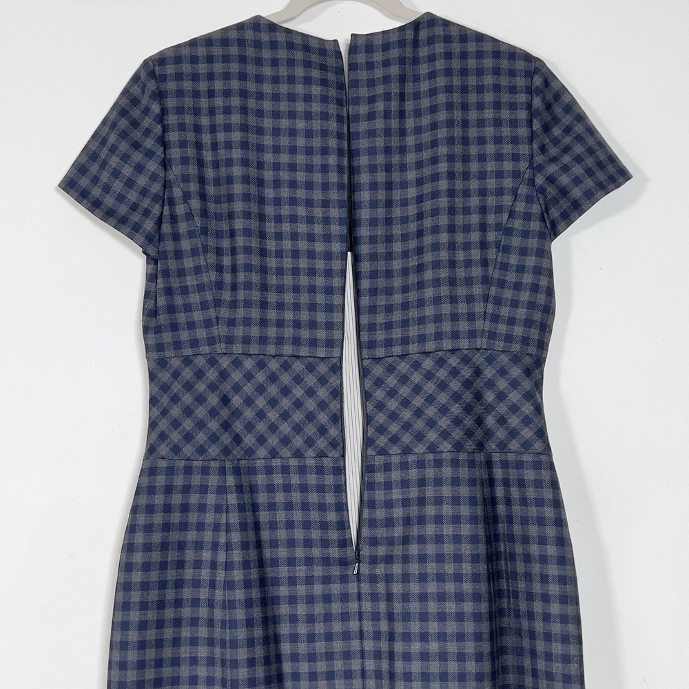 Brooks Brothers Red Fleece Sheath Dress Womens Sz 10 Blue Gingham Short Sleeve - Picture 5 of 14